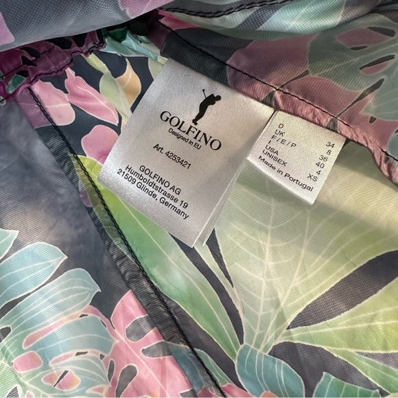 Golfino | Colorful Tropical Floral Lightweight Zip Front Jacket Size 4 - Picture 5 of 6